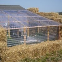 A greenhouse made of straw